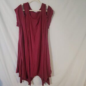 Torrid Fuschia Sharkbite Cold Shoulder Dress Size 4x PLUS